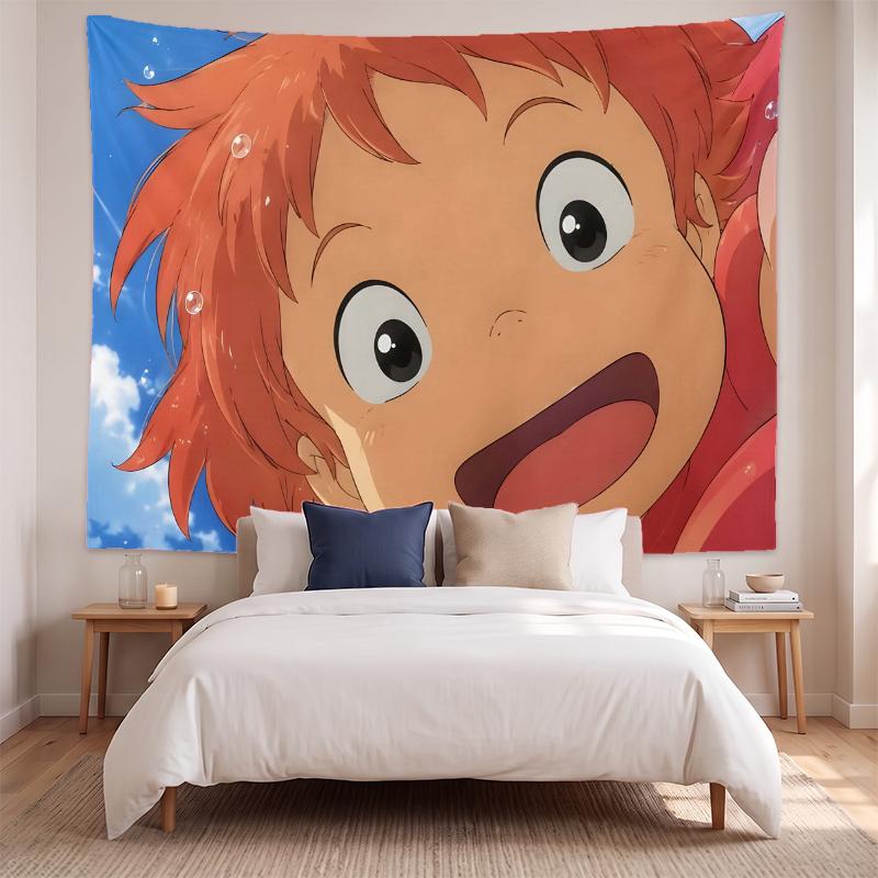 Ponyo (19) Meno kūrinio sieninis gobelenas namų miegamojo svetainės dekoravimui Puiki dovanos idėja