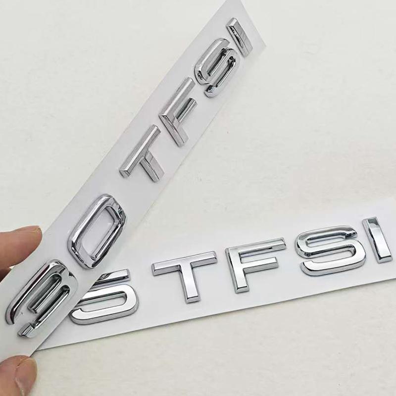 2026 3D ABS Chrome Black Car Letters Logo 30 TFSI 35TFSI Badge Rear Trunk Stickers For AQ4 A3 A4 Q3 Q5 Sportback Auto Accessories