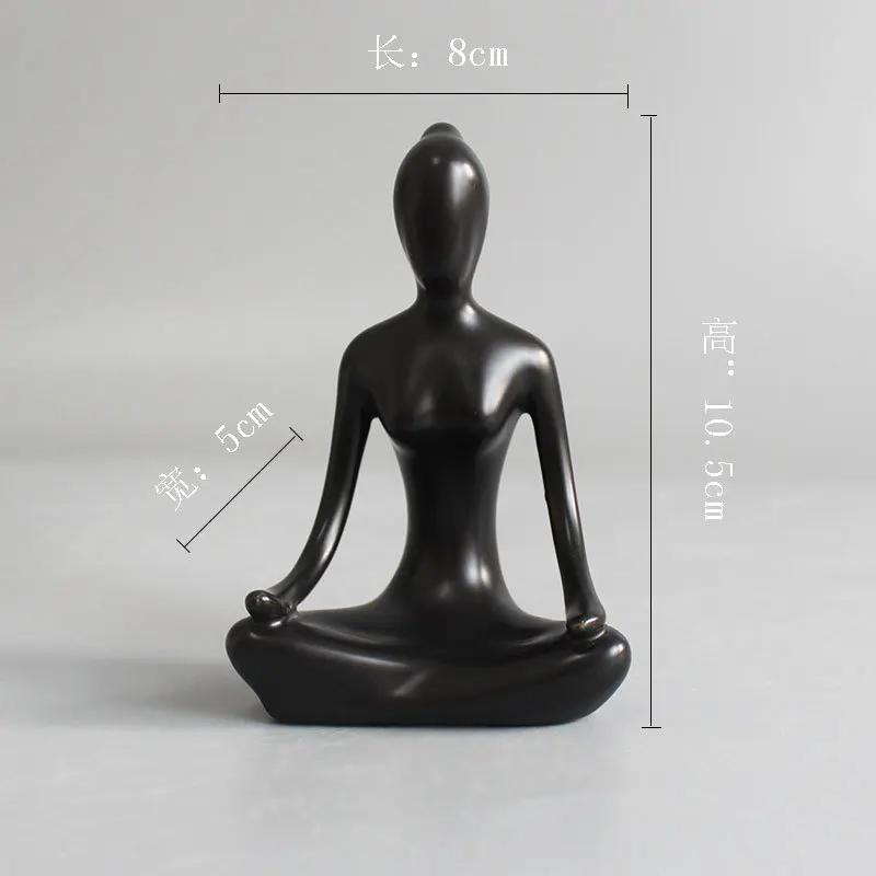 Modern Yoga Girly Abstract Ornaments White Porcelain Figures Living Room Decoration Lady's Gifts Angel Fairy Garden Home Decor