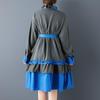 Long sleeve Plus size  vintage patchwork new in dresses for women casual loose spring autumn midi shirt dress