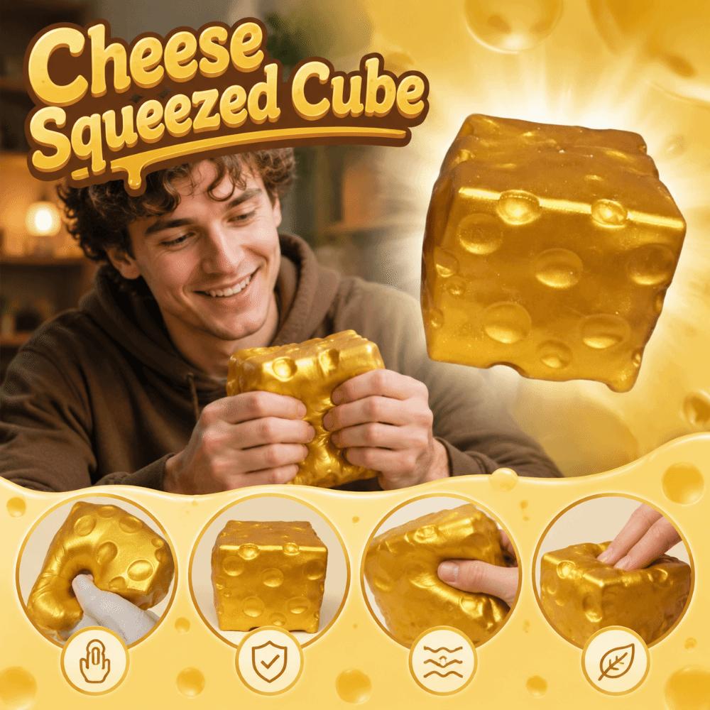 Super Soft Cheese Squeezed Cube Realistic Cheese Stress Ball  Office Desk Toy
