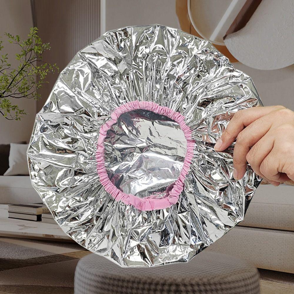 Folia Aluminiowa Samonagrzewająca się Czapka z Folii Aluminiowej Wielokrotnego Użytku Wodoodporna Nakładki do Obróbki Włosów z Folii Aluminiowej Parowniki do Włosów Narzędzia do Farbowania Włosów
