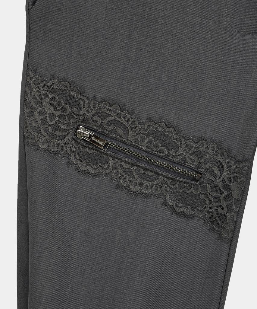 ETRE AU SOMMET Side Double Lace-Up Bootcut Slacks (Gray)