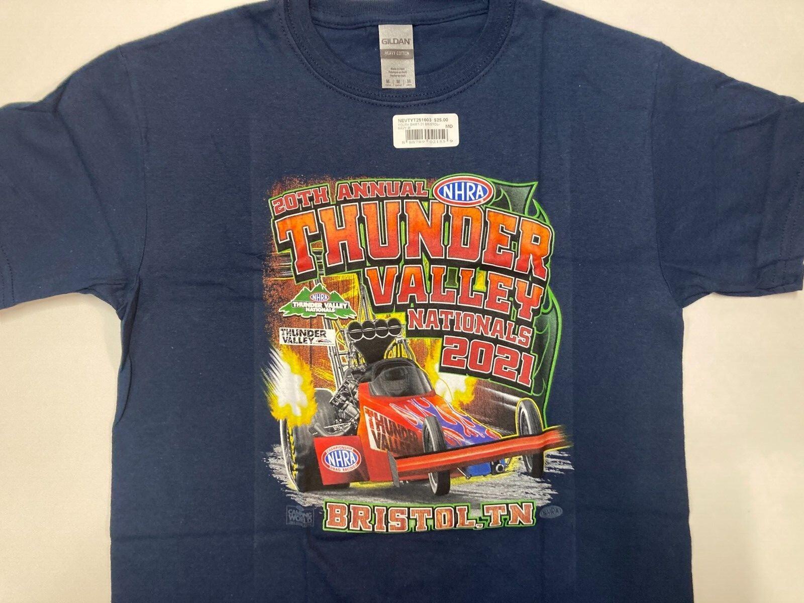 New NHRA 2021 Thunder Valley Nats Bristol (251) Kids Size T-shirt PLUS FREE HAT! M