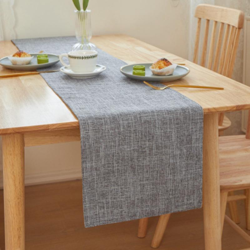 Double Sided Exquisite Craftsmanship Table Runner Chinese Tea Mat Cloth Artificial Linen Tablecloth Festival Party Daily Dining Table Decora Fabric