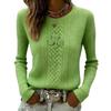 2026 Womens Oversized Knit-Style Crewneck Sweatshirt With 3D Clover Print Thick Warm Streetwear Top