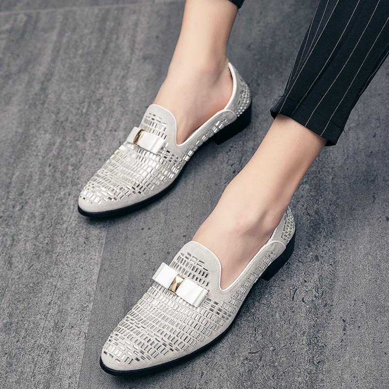 Shoes for Men Leather Casual Shoes Outdoor Club Party Spring Trend Print Flat Skate Shoes Cool Slip-on Loafers Big Size 48