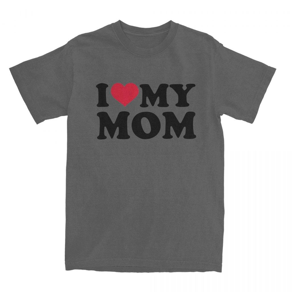 I Love My Mom T Shirt Apparel for Unisex Women Pure Cotton Vintage Gift for Mother Tee Shirt Short Sleeve Clothes Unique