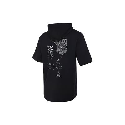 T Shirts Men's Black Hooded Non Detachable Moderate Straight Fit FB7428-010