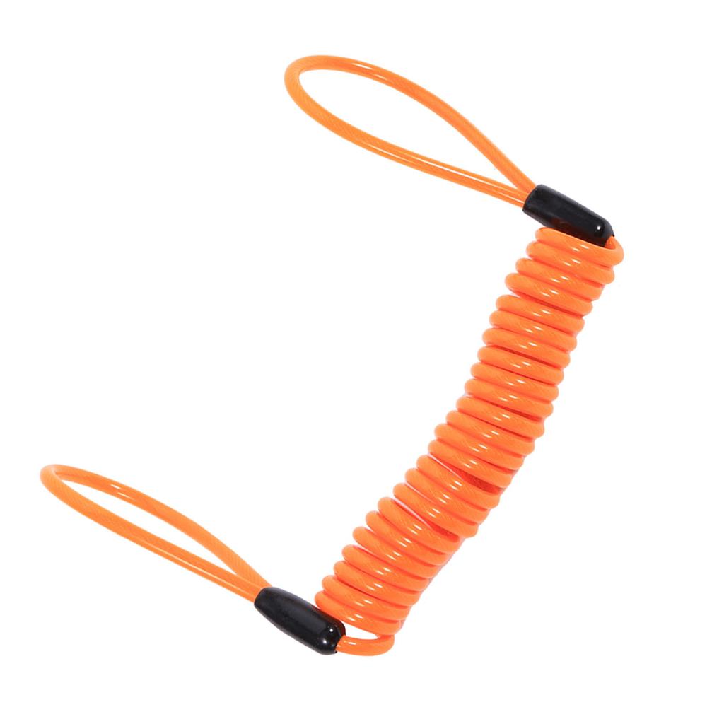 Motorcycle Bike Alarm Disc Lock Antitheft Security Spring Reminder Coil Cable Orange