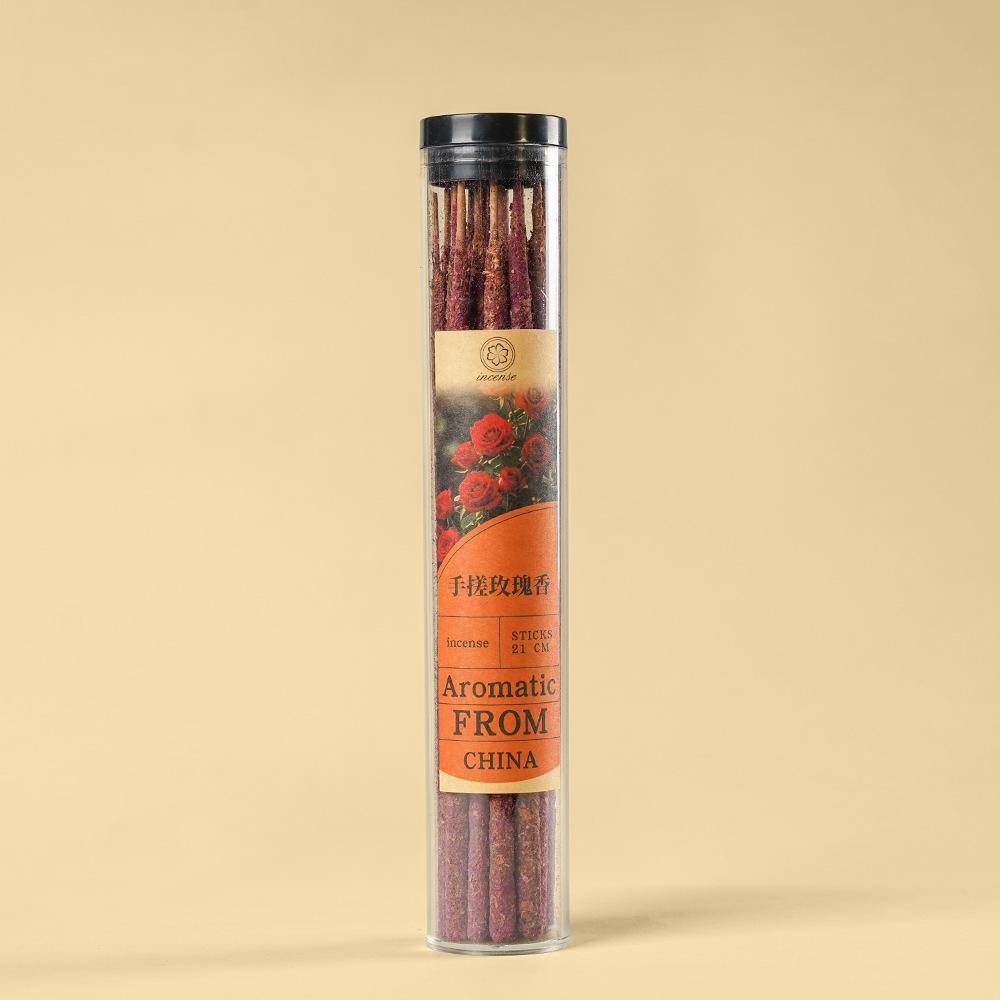 HandRolled Organic Rose Petal & Osmanthus Fragrance Eco-Friendly Aromatic Sacred Wood Scented Stick Incense (as the picture,Rose)