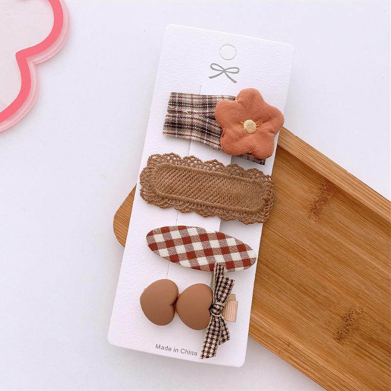 Autumn Coffee Color Cartoon Princess Hairpins Children Girl Kid Baby Hair Clip Barrettes Accessories Hairclip Headwear Headdress