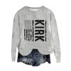 Women's Fashion Round Neck Pullover Top Long Sleeve Tee Printed Sweatshirt