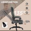 Adjustable Swivel Chair with Footrest, Headrest, Massage Function, Faux Leather, 68.5x68.5x113-121cm, Dark Grey