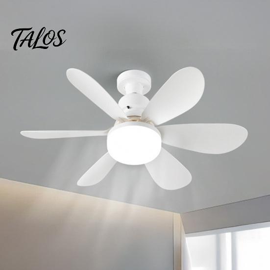 Ventilador de Teto Silencioso com Luz 42/52cm com Lâmpada LED, Soquete E27, 6 Pás, Controle Remoto 3 Cores Reguláveis para Quarto Cozinha Garagem Múltiplos