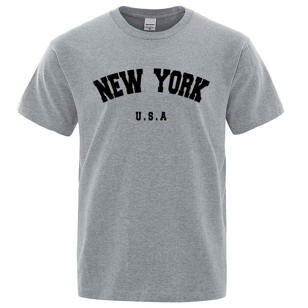 U.S.A New York City T Shirts Summer Cotton Tops Men's T-Shirt Short Sleeve Fashion Casual Men Streetwear O-neck Letter Tee Shirt