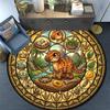 Prehistoric Glass Round Area Rug Under Office Chairs Bedroom Living Room Home Decor