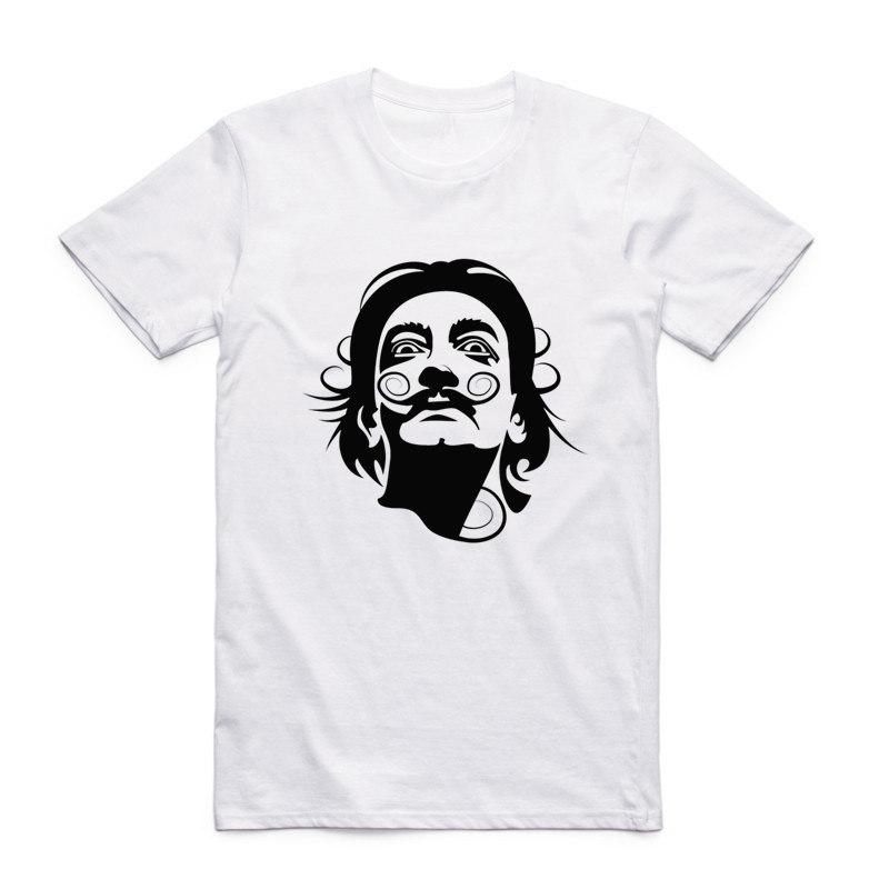 Asiatische Größe Herren Print Salvadore Dali Tribute Klassisches Mode T-Shirt Kurzarm O-Ausschnitt Sommer Lässig Herren T-Shirt Homme HCP4001