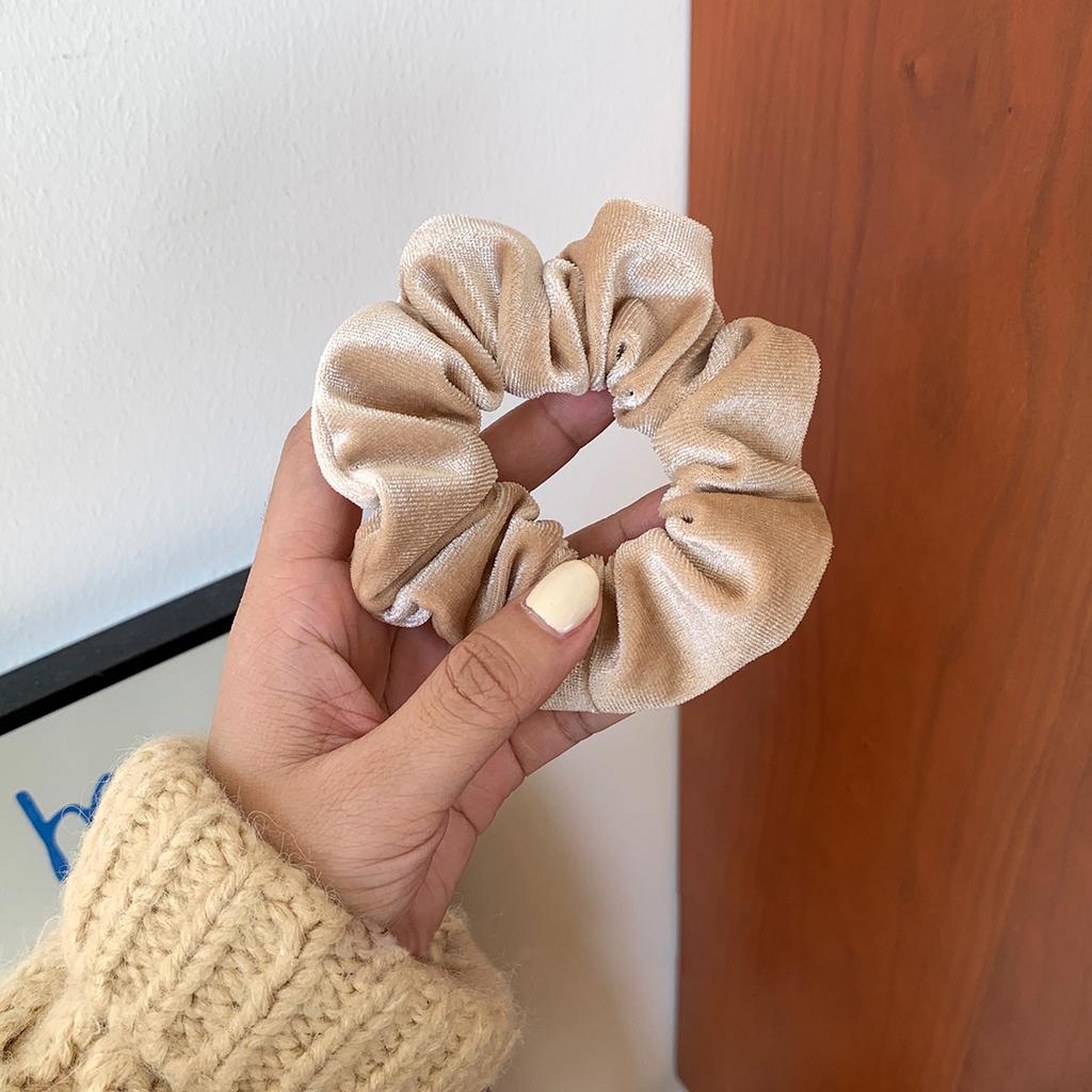 New Arrival Winter Velvet Hair Scrunchies Hair Tie Women Ponytail Holder Solid Color Hair Rubber Bands Girl Hair Accessories