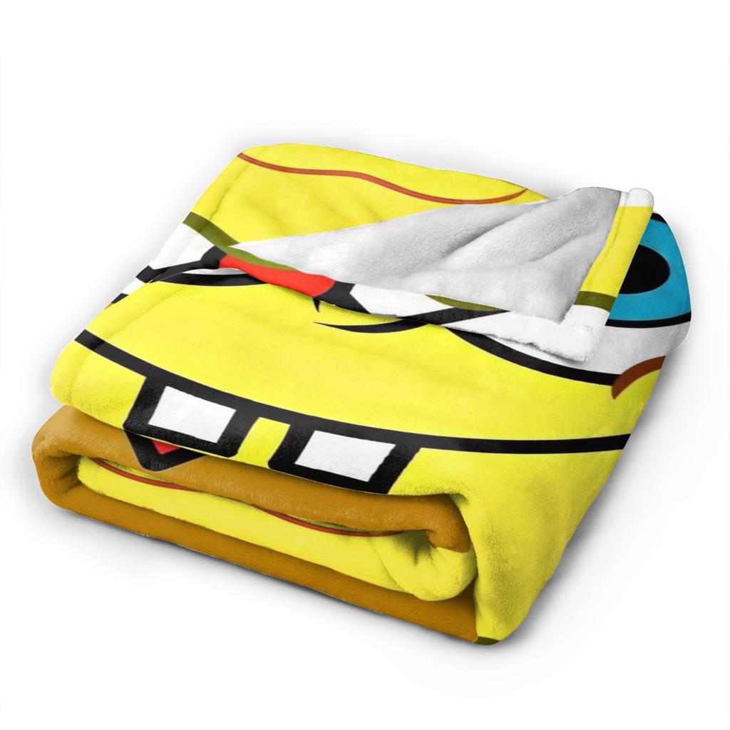 Anime SpongeBob SquarePants Blankets Flannel Awesome Warm Throw Blankets for Coverlet Textile Decor