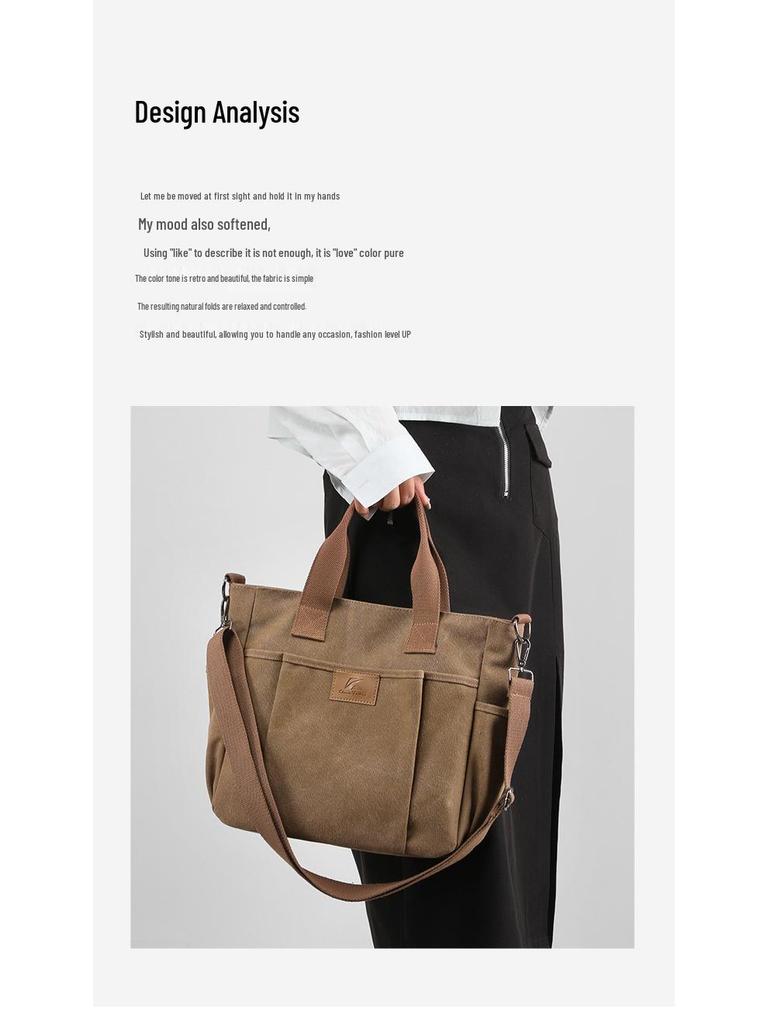 Plátěná crossbody taška velké kapacity v korejském stylu pro ženy - Trendy móda 2025