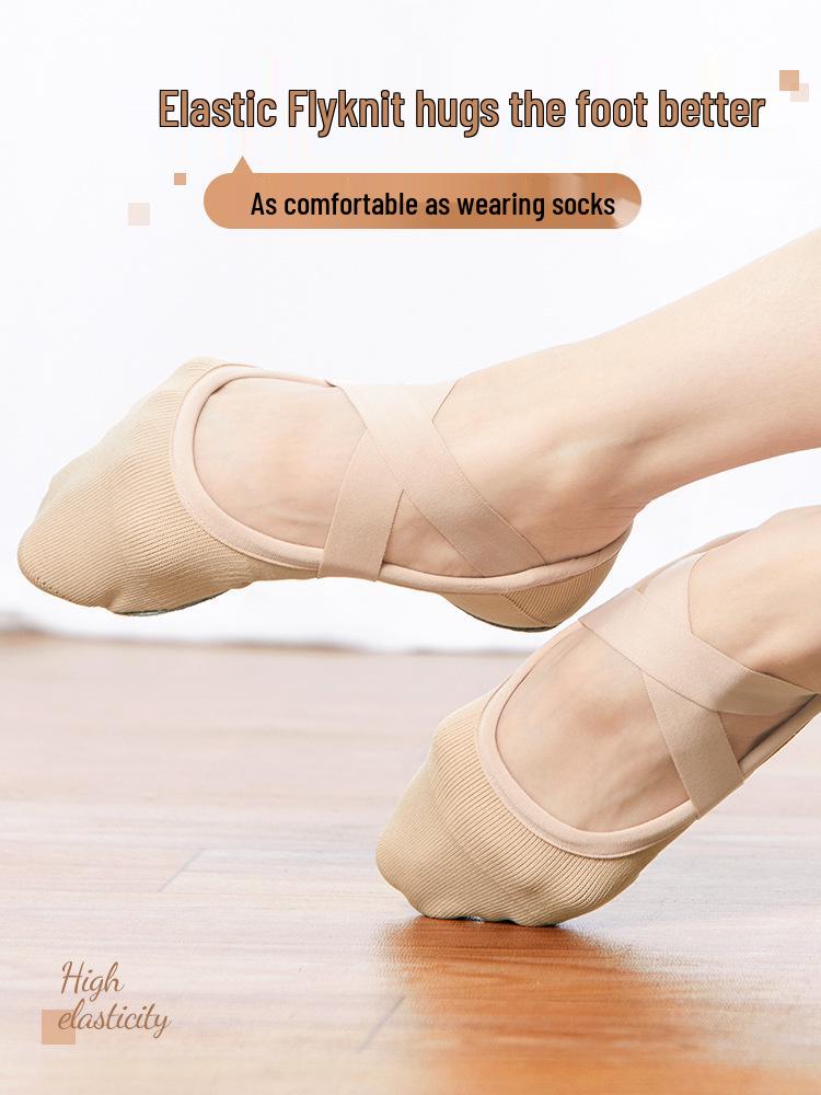 Women's Stretch Fabric Dance & Yoga Shoes: Soft Sole, Flyknit, Cat Paw, Ballet Shaping.