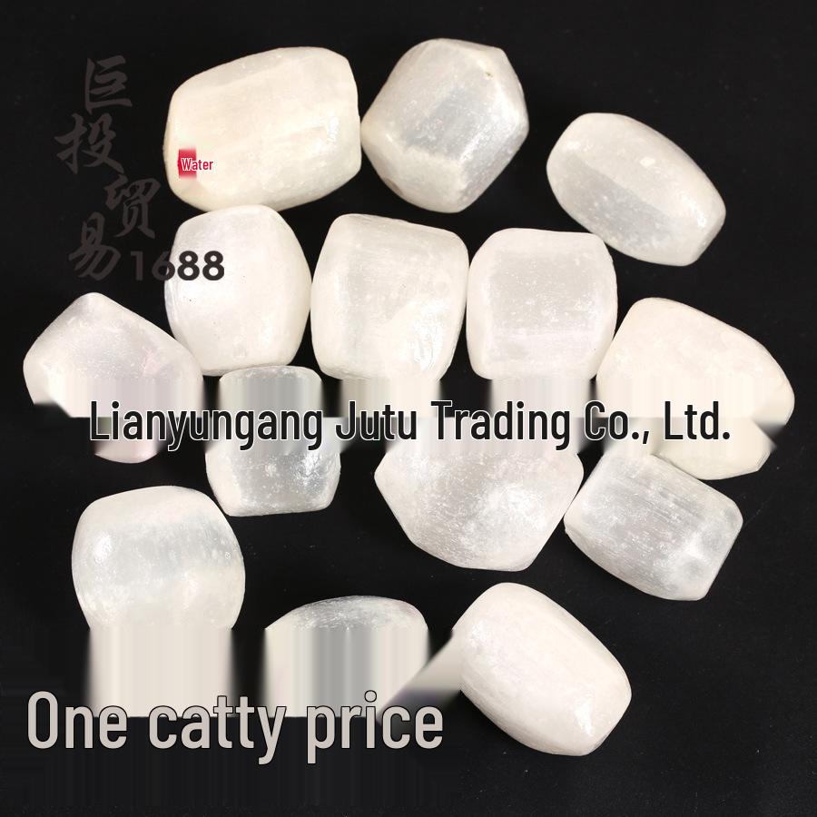 Natural White Translucent Gypsum Stone Ornament for Teaching and Decoration