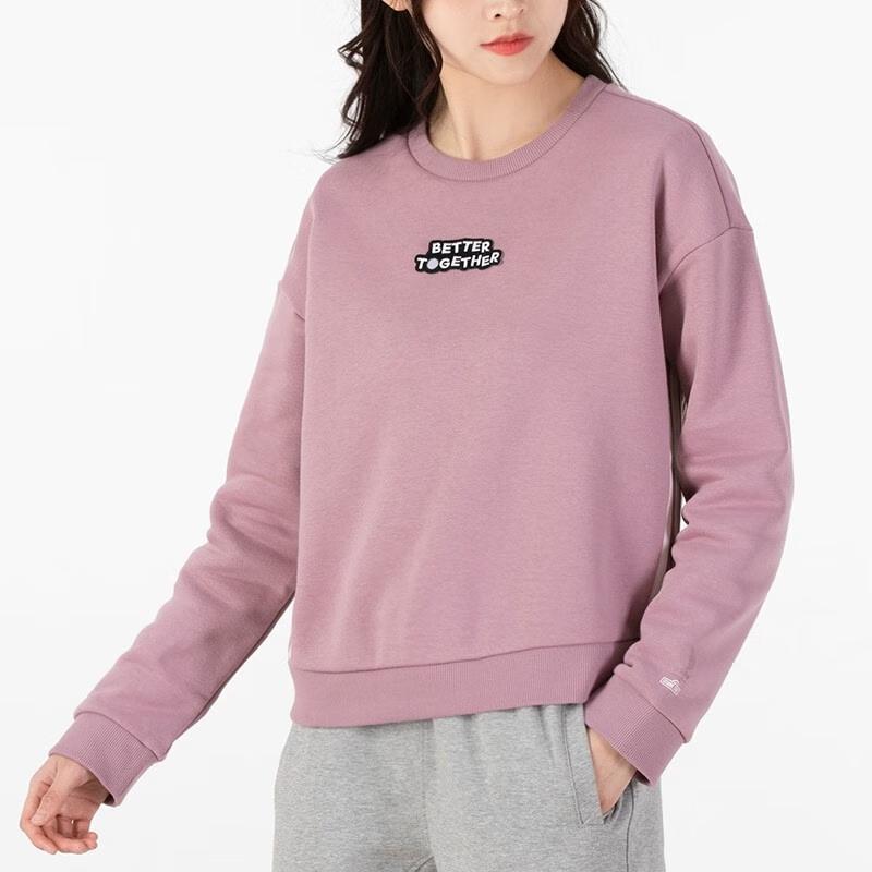 adidas Women's Crewneck Pullover Hoodie Purple Casual Sportswear