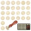 PATIKIL Rectangular Plain Wax Seal Removable Brass Wooden Retro Style 2 for Wine Gift Wrapping Stamp, Head, Unengraved, Handle, Envelopes,