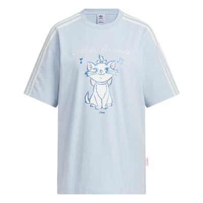 Originals Disney Collaboration Fashion Trendy Simple Versatile Short Sleeve Drop Shoulder T-Shirt Women Tops Blue KC3098