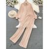 Sanzhai Ruched Socialite Lantern Single-Breasted Fashion Suit