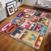 Retro Coffee Letters Print Carpet for Living Room Bedroom Bedside Sofa Floor Mat Modern Home Decor Area Rug Large Size