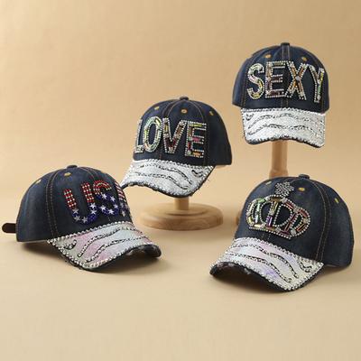 New Diamond Studded Baseball Cap Peaked Cap