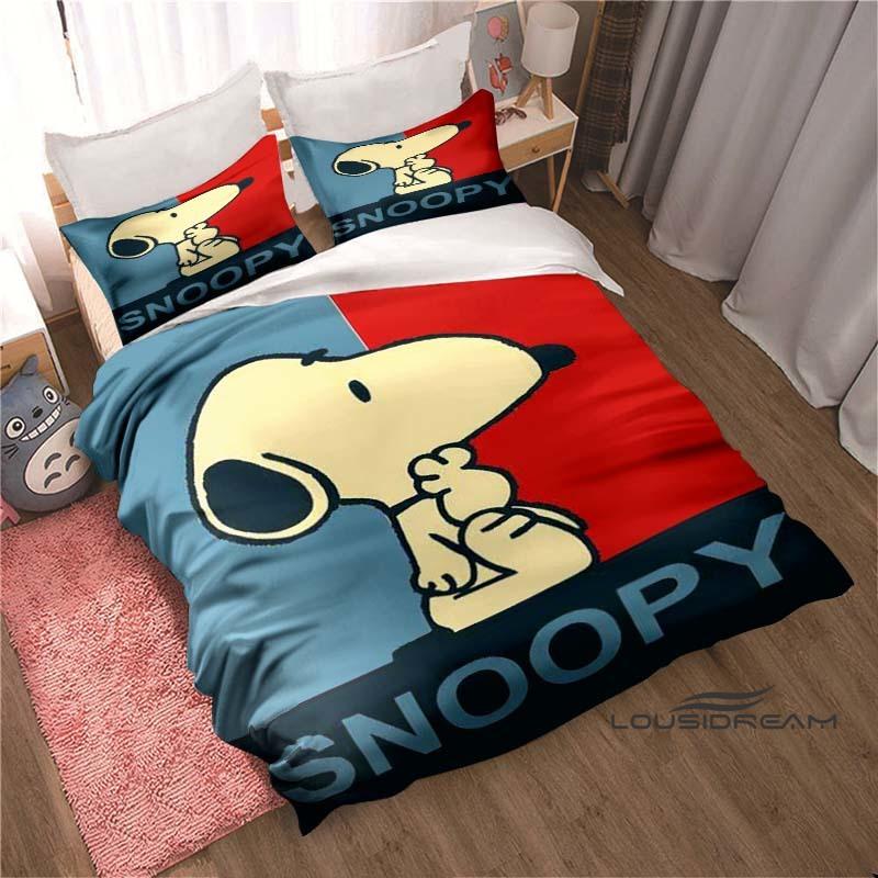 

3PC Snoopy Series Bedding Sets (Duvet Cover & Pillowcases) — Featuring Various Cute Cartoon Designs | Holiday Gift 135x200cm