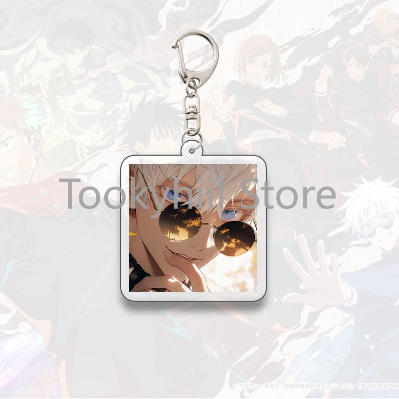 Gojo Satoru Square Keychain Boyfriend Exquisite Backpack Anime Figure Decorate Pendant Cartoon Itadori Yuji Collect Accessories