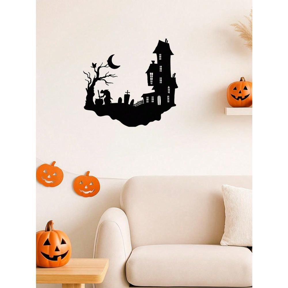 Modern Metal Wall Art Decor - Eerie Halloween Silhouette for Indoor Outdoor Yard Sign, Room Decoration, Gift