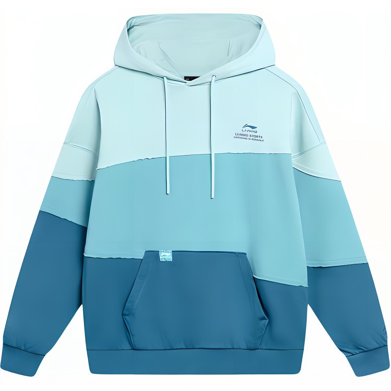 

Li-Ning Дышащее Свободное Повседневное Худи Пуловер Мужские толстовки Озерно-Серо-Голубой AWDTC65-3 XL