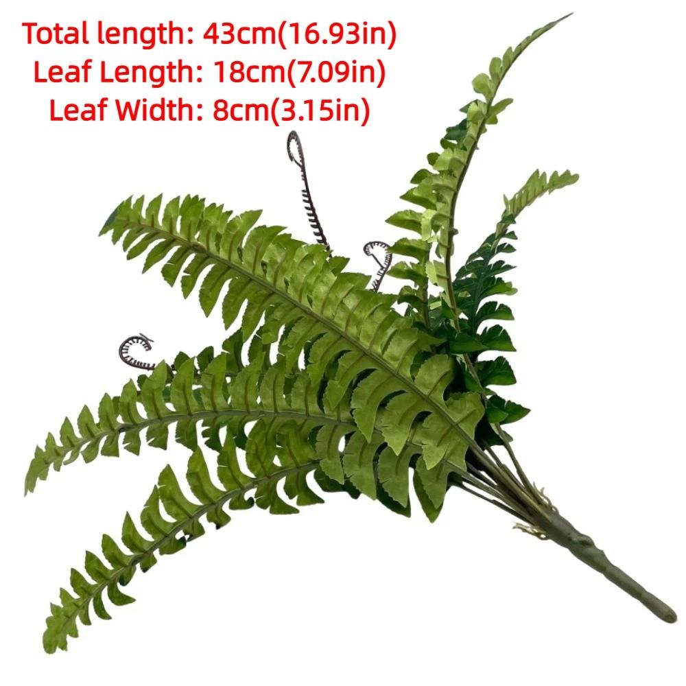 Real Touch Fake Fern Plant 16 Leaves Fake Boston Fern Leaves Durable Faux Plants Shrubs  Hotel