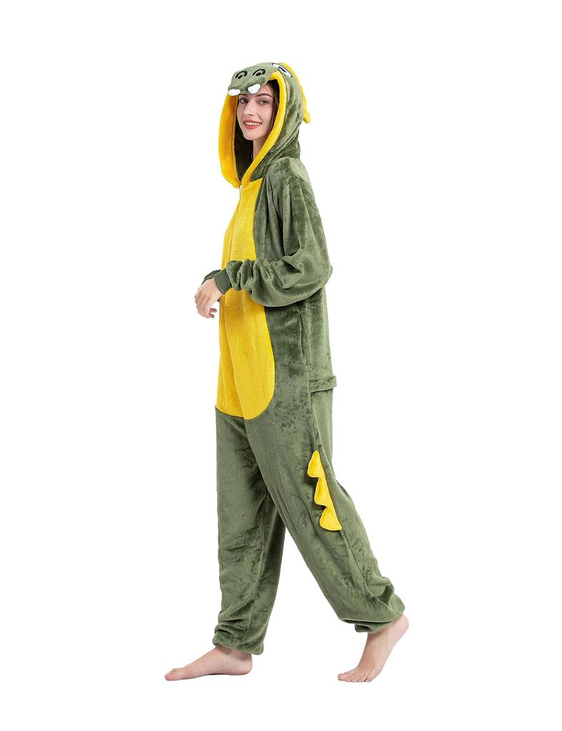 dorawithme Crocodile Kigurumi Pajamas for Animal Cosplay Unisex Adults, Loungewear, Costume, Halloween, Christmas, (Size L)