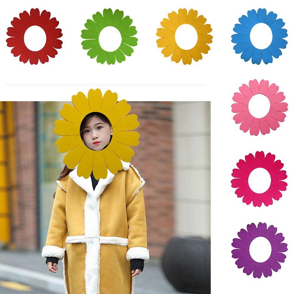 

39cm Sunflower Headgear Cosplay Costume Sunflower Hat Hood Easy To Wear Performance Props червоний
