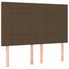 Bed Frame Without Mattress Dark Brown 140x190 Cm Fabric