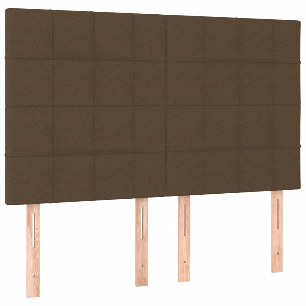 Bed Frame Without Mattress Dark Brown 140x190 Cm Fabric