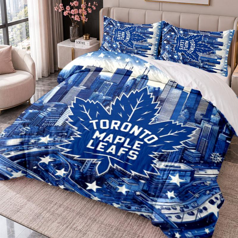 Toronto Maple Leafs 3Pcs Bedding Set Duvet Cover With Two Pillowcases For Bedroom Home Decoration