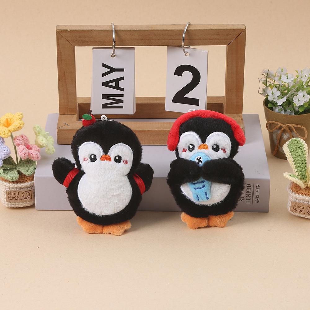 2pcs Cute Stuffed Penguin Plush Keychain, Cartoon Animal Pendant for Car, Backpack & Bag Decoration