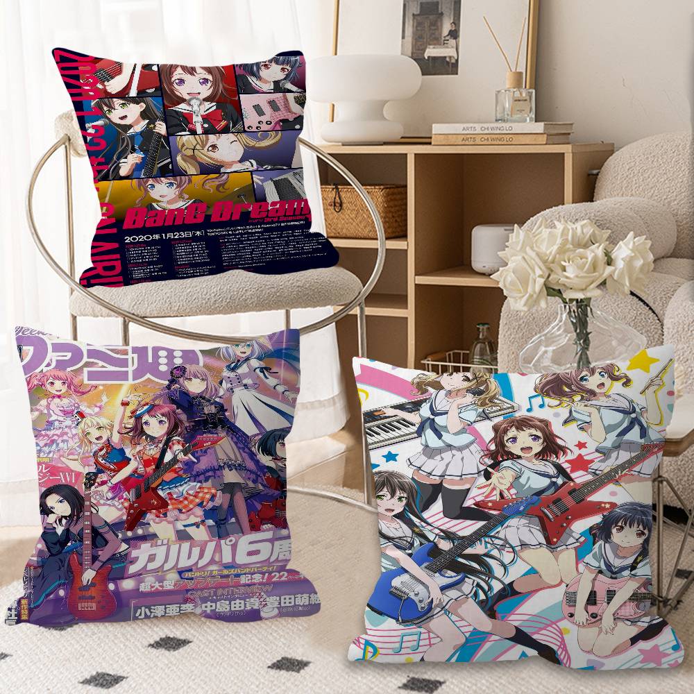 Anime BanG Dream 45*45cm Cushion Cover Pillow Cover Decor Pillowcase Home Pillowcase For Couch Pillow