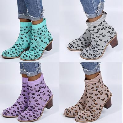 Fashion Women Boots Slip On Western Ankle Boots Platform Knitted Ladies Autumn Socks Boots for Women Fashion Female Booties