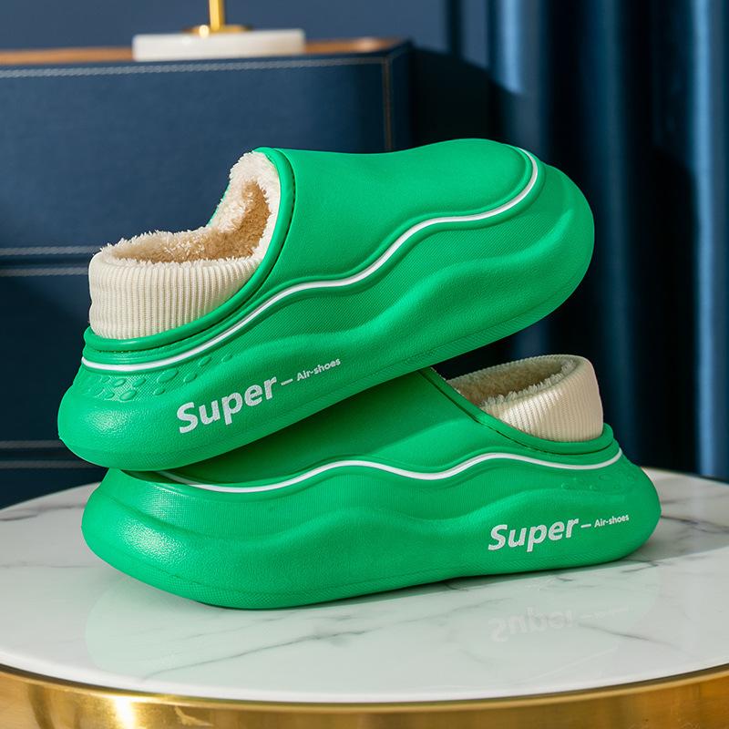 Dámské bavlněné pantofle se silnou podrážkou tašky a domácnost podzim a zima domácí vnitřní zateplené boty nepromokavé bavlněné boty