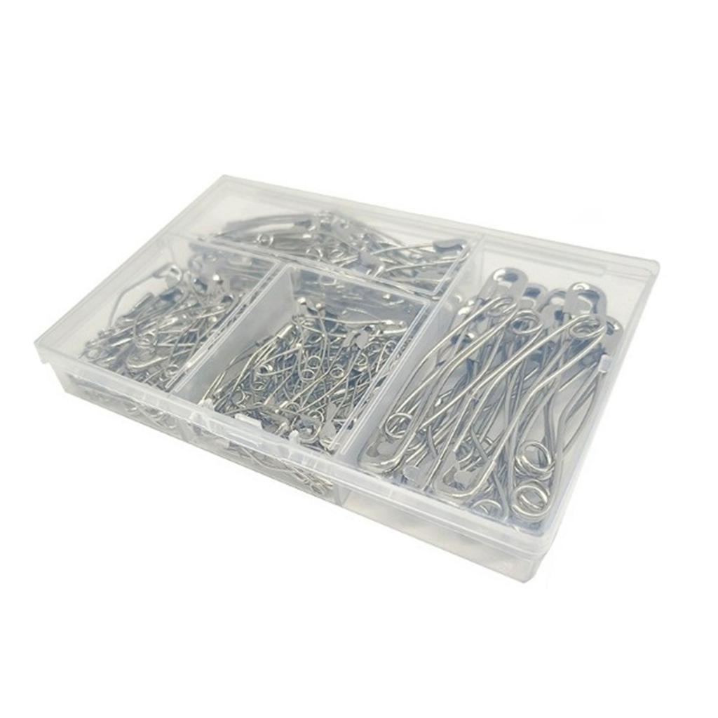 Pack of 160pcs Curved Safety Pins Stainless Steel Quilting Basting Pins In Plastic Box Includes 28mm/32mm/38mm/54mm Pins