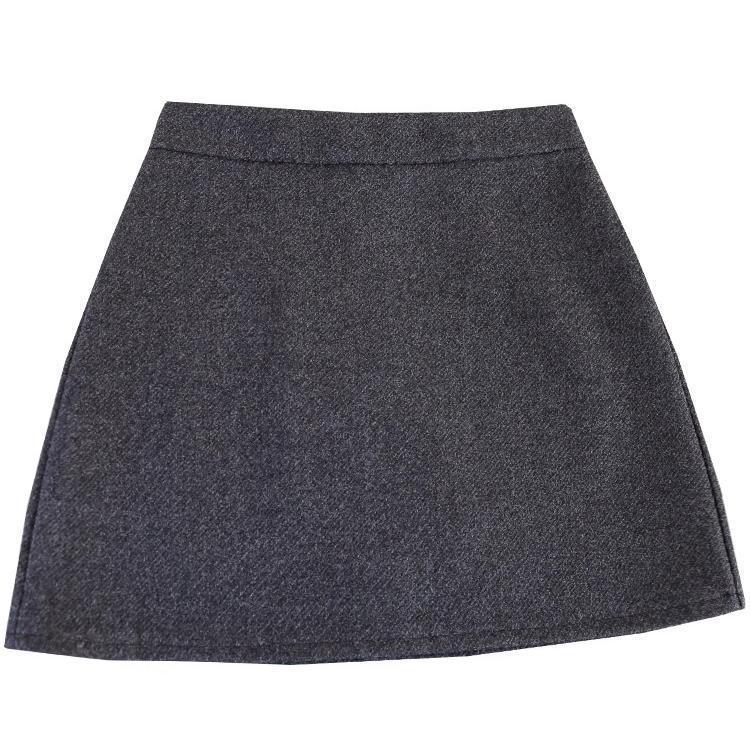 Korean Style Retro Wool Blend A-line High Waist Short Skirt - Women's Trendy, Comfortable Spring/Autumn Inner Wear