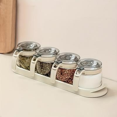 Keuken Kruidenpot Set met Kruidencontainers, MSG Pot, Zout- & Peperstrooier, Dienblad - Creatieve Kruiden & Decoratie. Olie fles